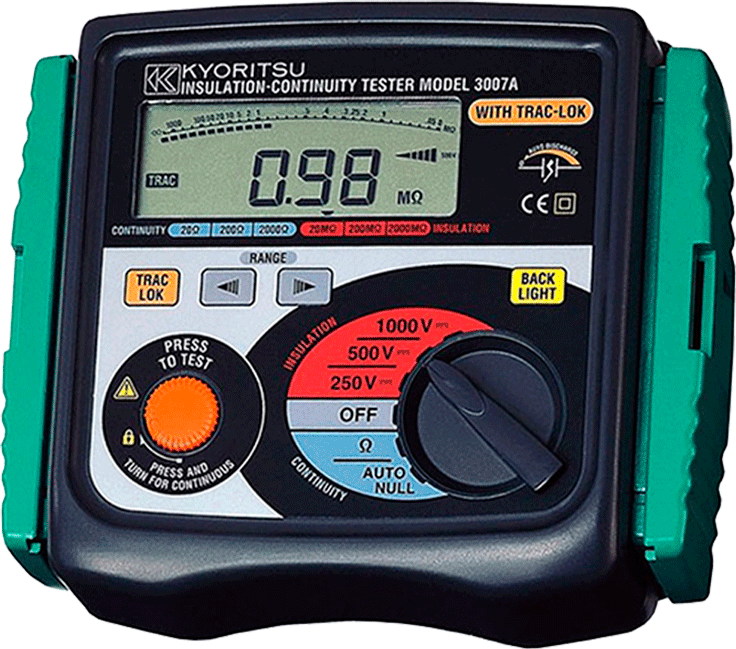 Testador Digital de Isolamento e Continuidade Megômetro 200mA – KYORITSU 3007A – H104-053 HOMIS Instrumentos de Medição em Canoas - RS