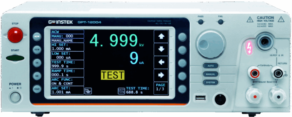 Analisador de Segurança Elétrica HIPOT AC 200VA AC/DC/IR/GB - GPT-12004 - HOMIS - GW Instek