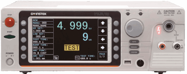 Analisador de Segurança Elétrica HIPOT AC 200VA AC/DC/IR - GPT-12003 - HOMIS - GW Instek