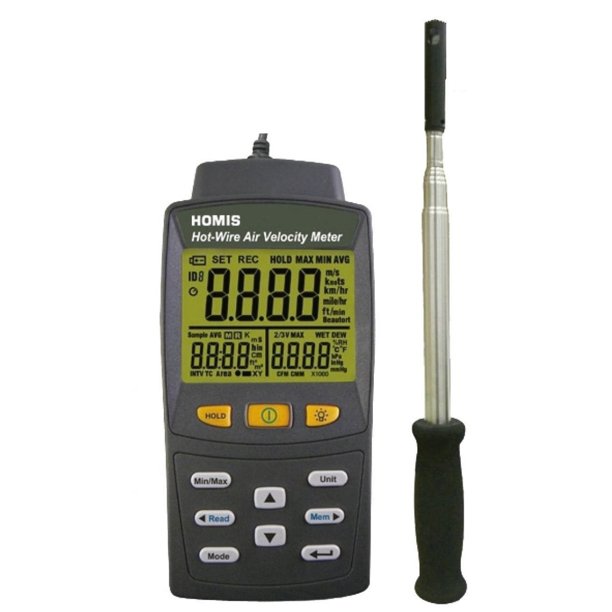 Anemômetro Térmico Portátil com Datalogger Manual - 316 - HOMIS