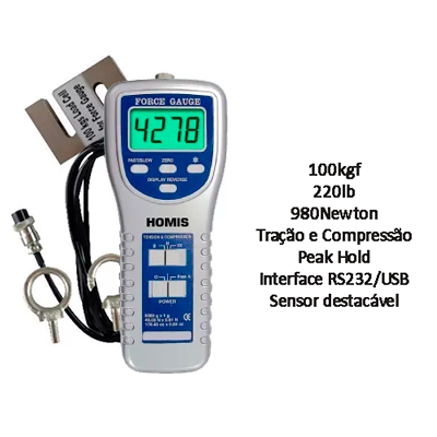 Dinamômetro de Tração e Compressão Digital 100Kgf - MOD. 2100 - H004-557 - HOMIS
