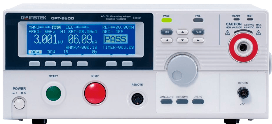 HIPOT 5KV AC/DC Testador de tensão suportável AC 100VA - GPT-9602 - GW INSTEK