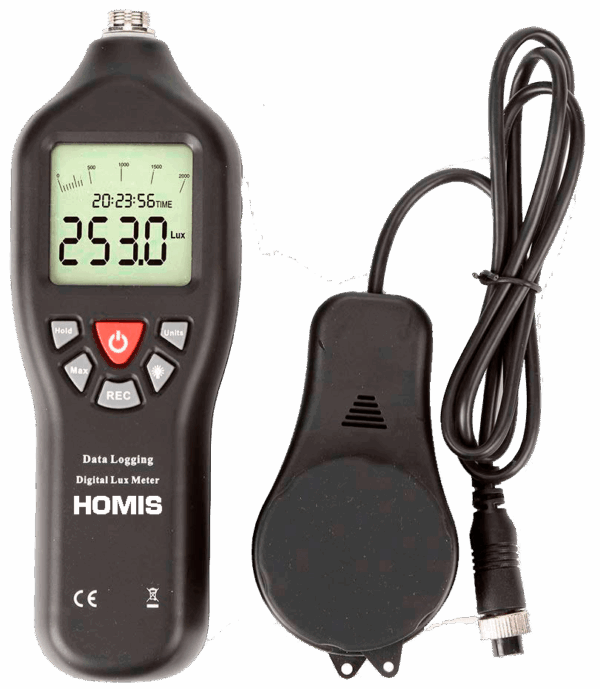 Luxímetro Digital 200.000 Gráfico USB Datalogger - HOMIS 107D - H307-008