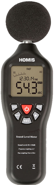 Medidor de Impacto Sonoro 30~130db Datalogger 32000 Dados Curva A e C