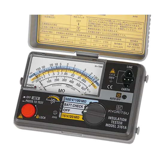 Megôhmetro Analógico Testador de Isolação DC 500V - KYORITSU 3161A - HOMIS