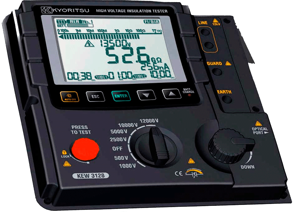 Megôhmetro Digital Medidor de Isolação de Alta Tensão 12KV - 3128 - KYORITSU - H104-313 - HOMIS