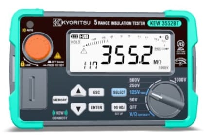 Megômetro Testador de Isolação Digital 1000 C/ Bluetooth - KYORITSU 3552BT - H104-923 HOMIS