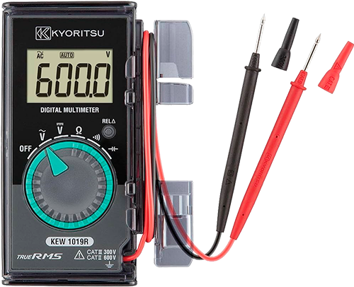 Multímetro Digital Tipo Cartão TRUE RMS  600V AC/DC  CAT III 300V 1019R KYORITSU - H104-893 HOMIS