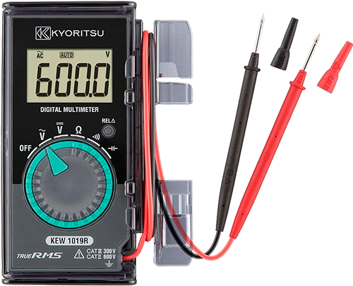 Multímetro Digital Tipo Cartão TRUE RMS  600V AC/DC  CAT III 300V 1019R KYORITSU - H104-893 HOMIS