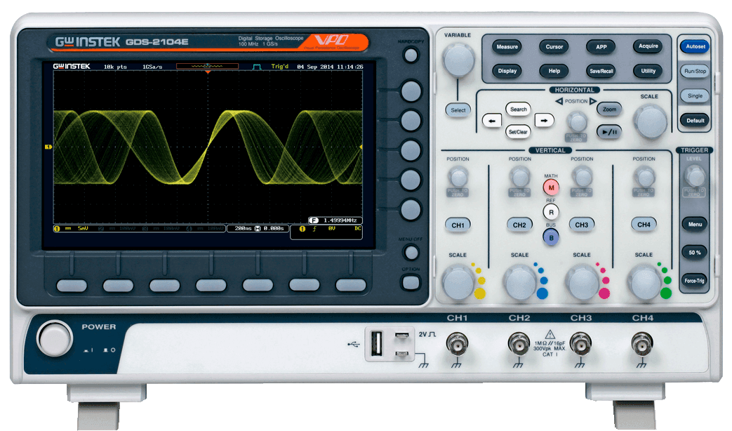 Osciloscópio Digital Banda 200/100/70MHz Com 2 ou 4 Canais e Tela LCD - GDS-2000E - Instek - Homis