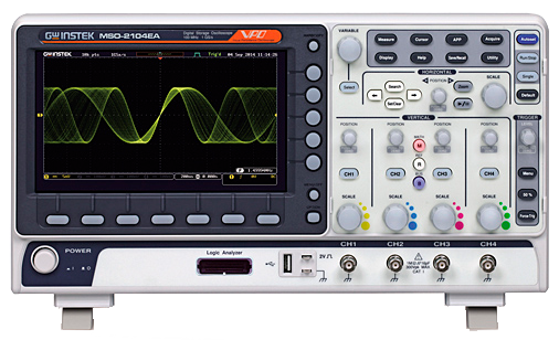 Osciloscópios de Sinais Mistos 200/100/70 MHz com 2 ou 4 Canais Série MSO-2000E