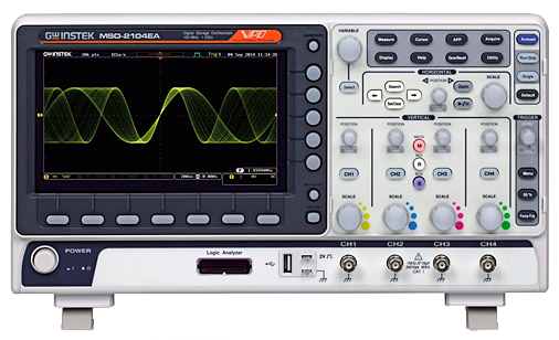Osciloscópios de Sinais Mistos 200/100/70 MHz com 2 ou 4 Canais Série MSO-2000E