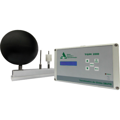 Termômetro de Globo Bulbo Seco Úmido - IBUTG - USB - TGM-200 - HOMIS
