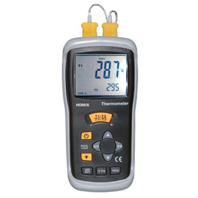 TERMÔMETRO DIGITAL TIPO K 2 CANAIS - 50°C A 1300°C - HTE-471A - HOMIS