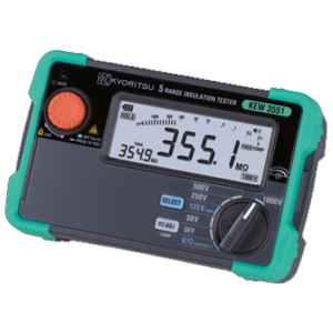 Testador Digital de Isolamento e Continuidade Megômetro de 6 Faixas e Altíssima Rapidez - KYORITSU 3551 - HOMIS H104-539